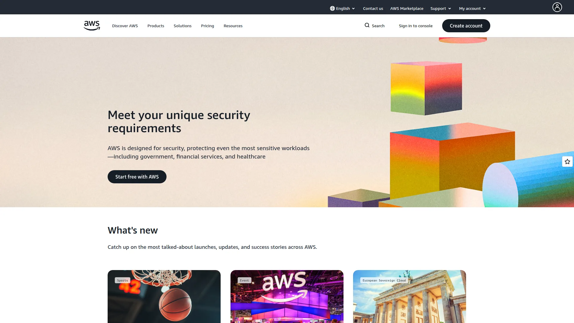 Amazon Web Services screenshot