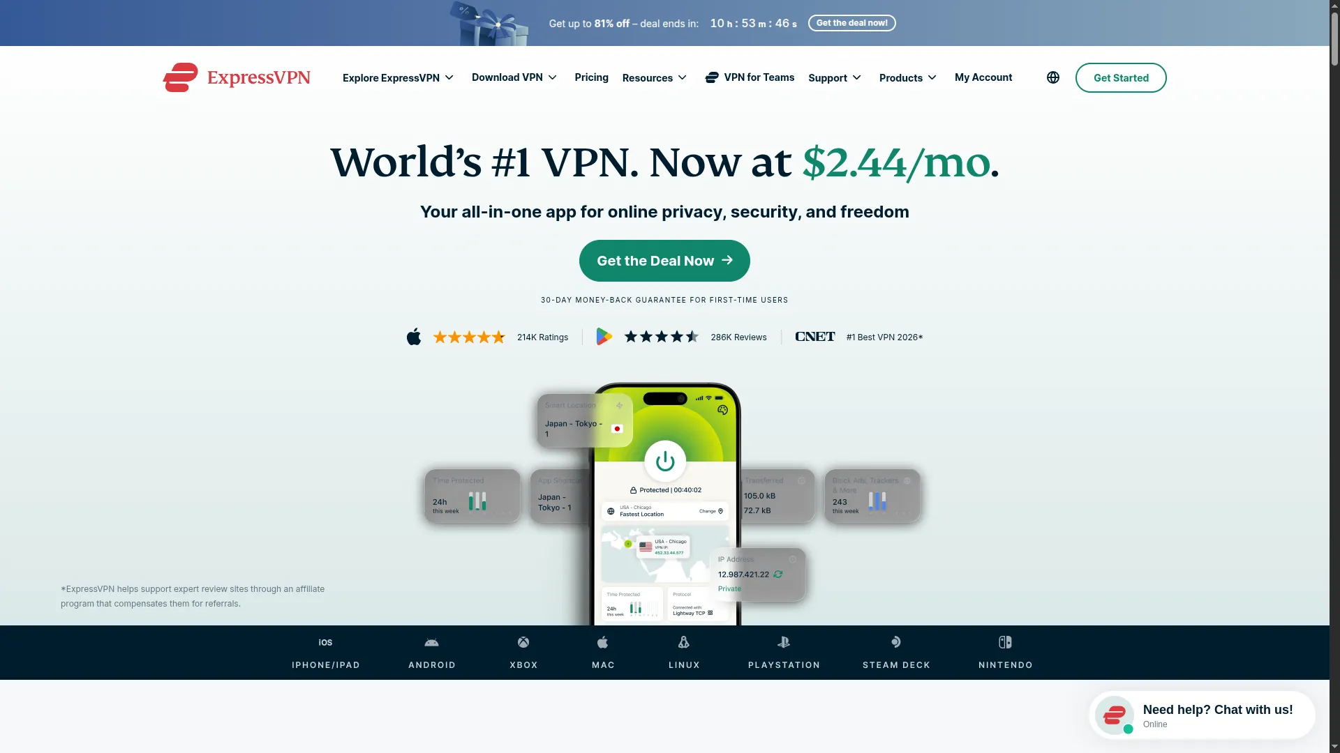 ExpressVPN screenshot