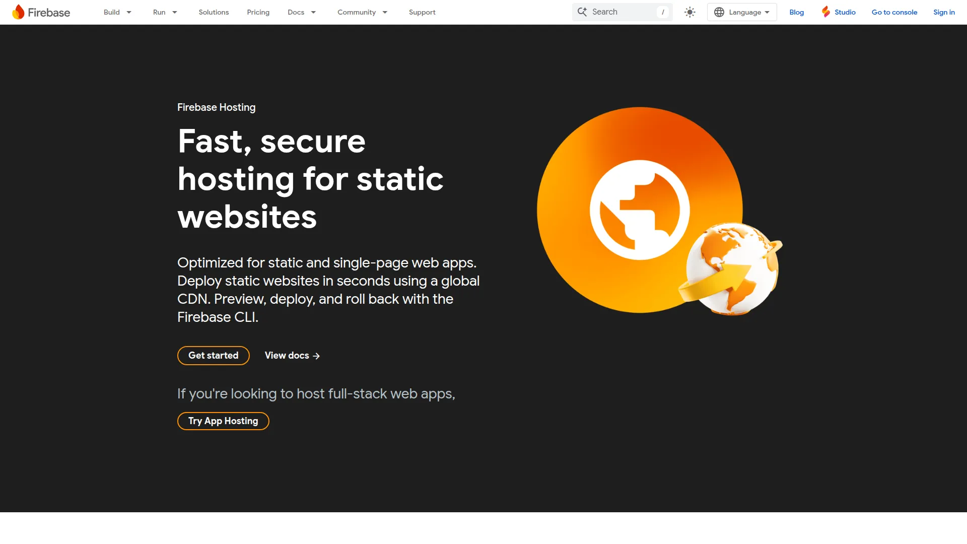 Firebase Hosting screenshot