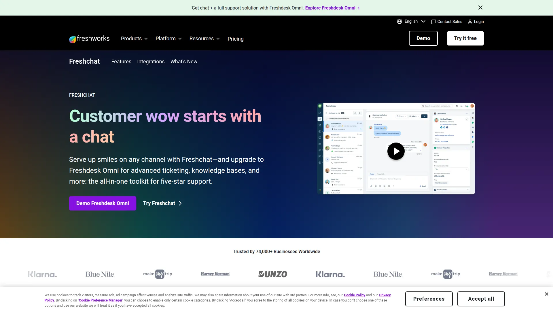 FreshChat screenshot