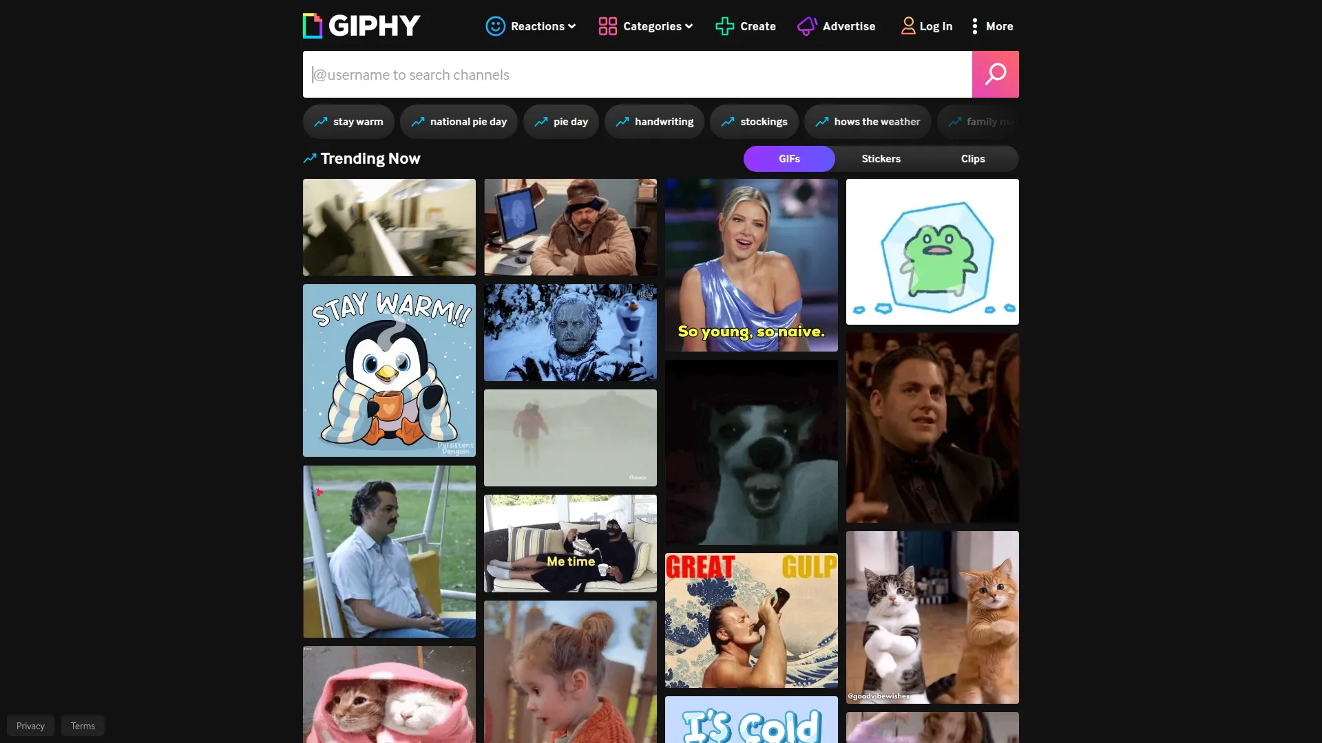 Giphy screenshot