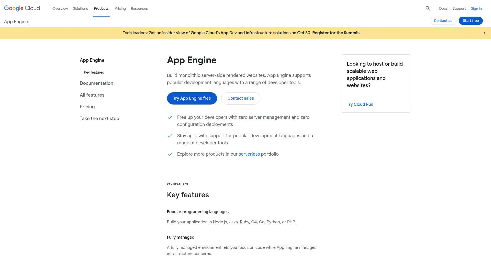 Google App Engine screenshot