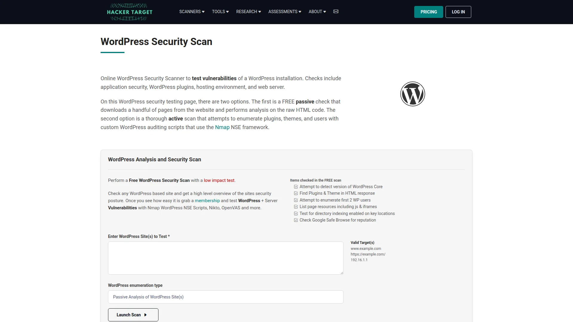 Hacker Target screenshot