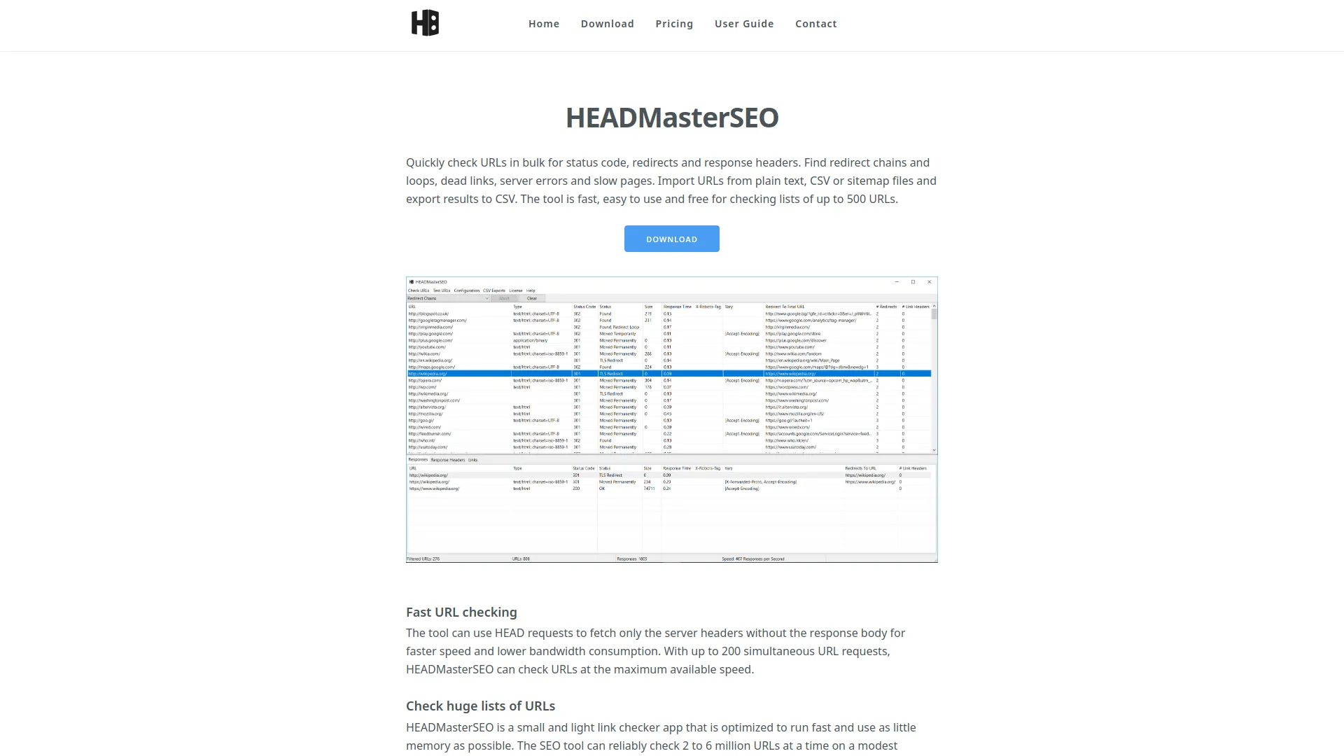 Headmaster SEO screenshot