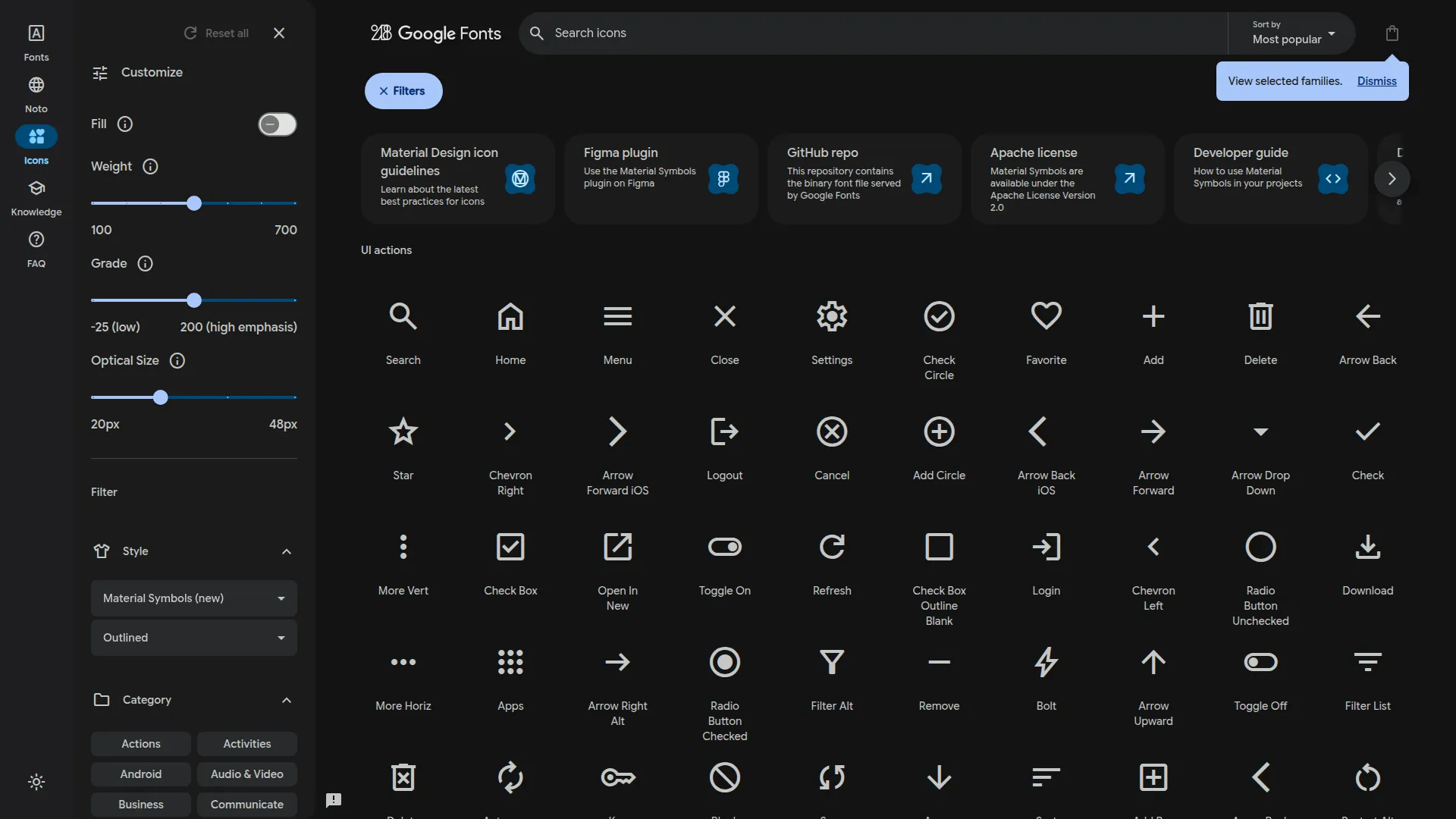 Material Design Icons screenshot