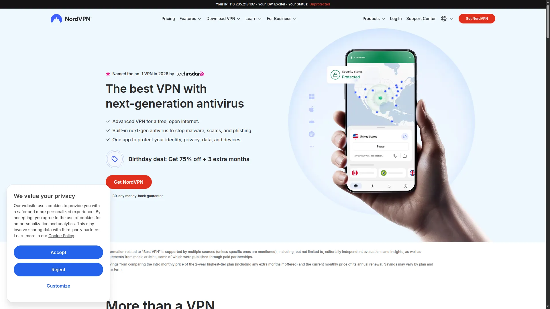 NordVPN screenshot