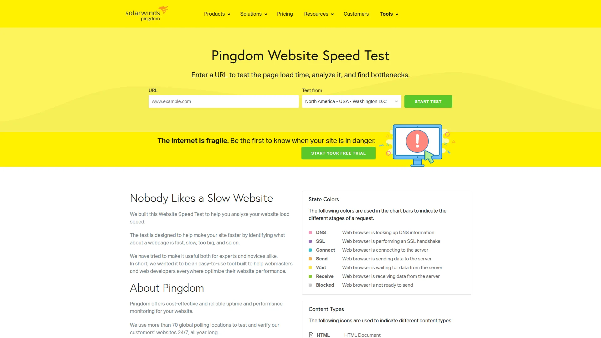 Pingdom screenshot