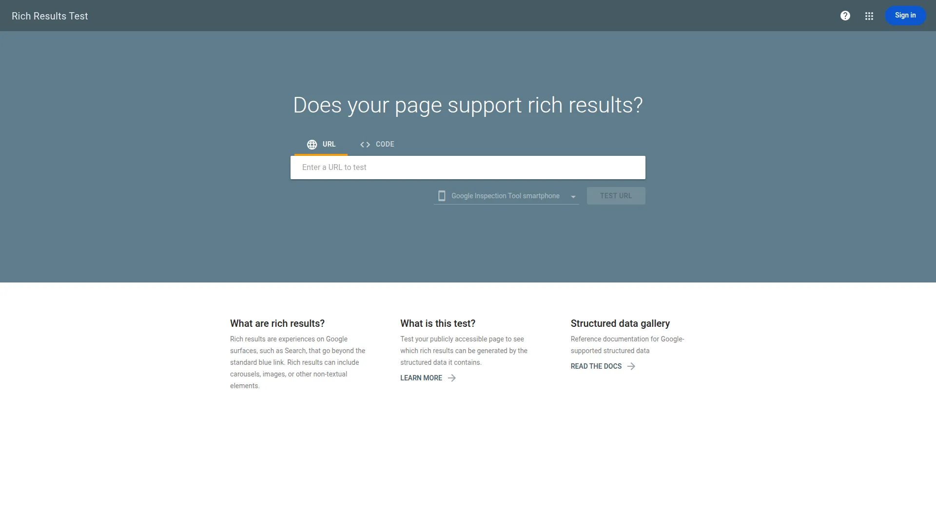 Rich Results Test screenshot