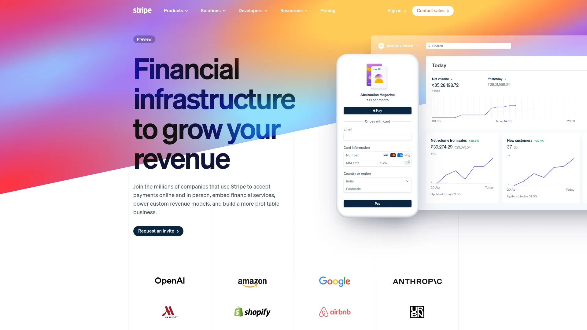 Stripe screenshot