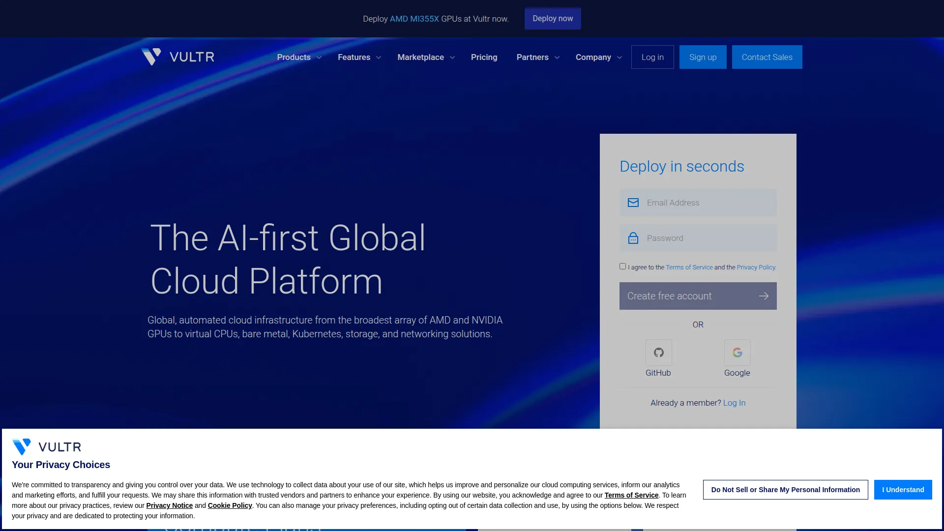 Vultr screenshot
