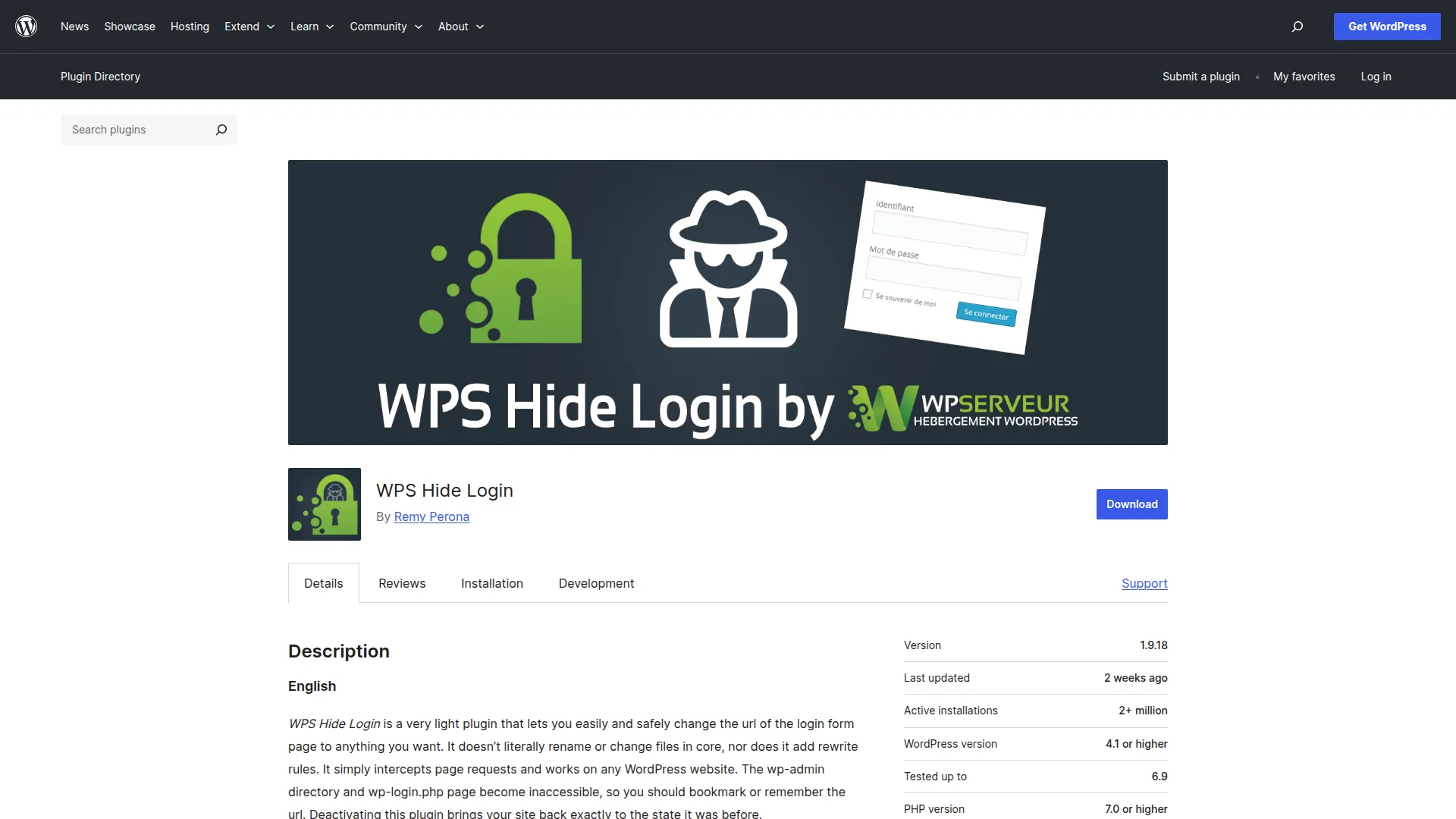 WPS Hide Login screenshot