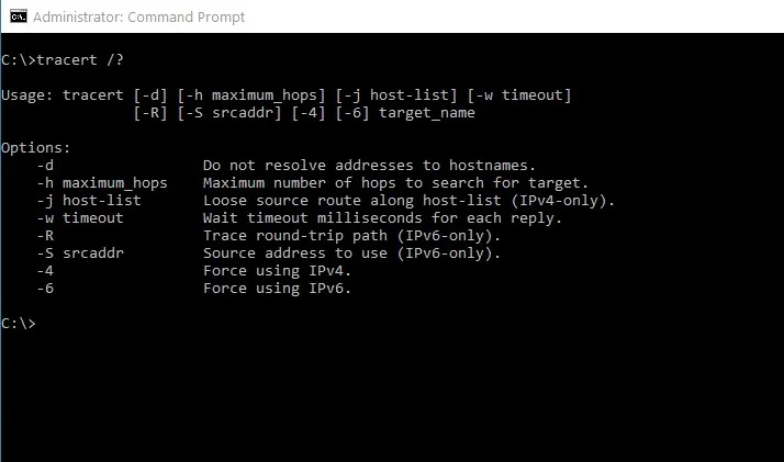 tracert command help