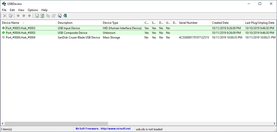 usb history in windows