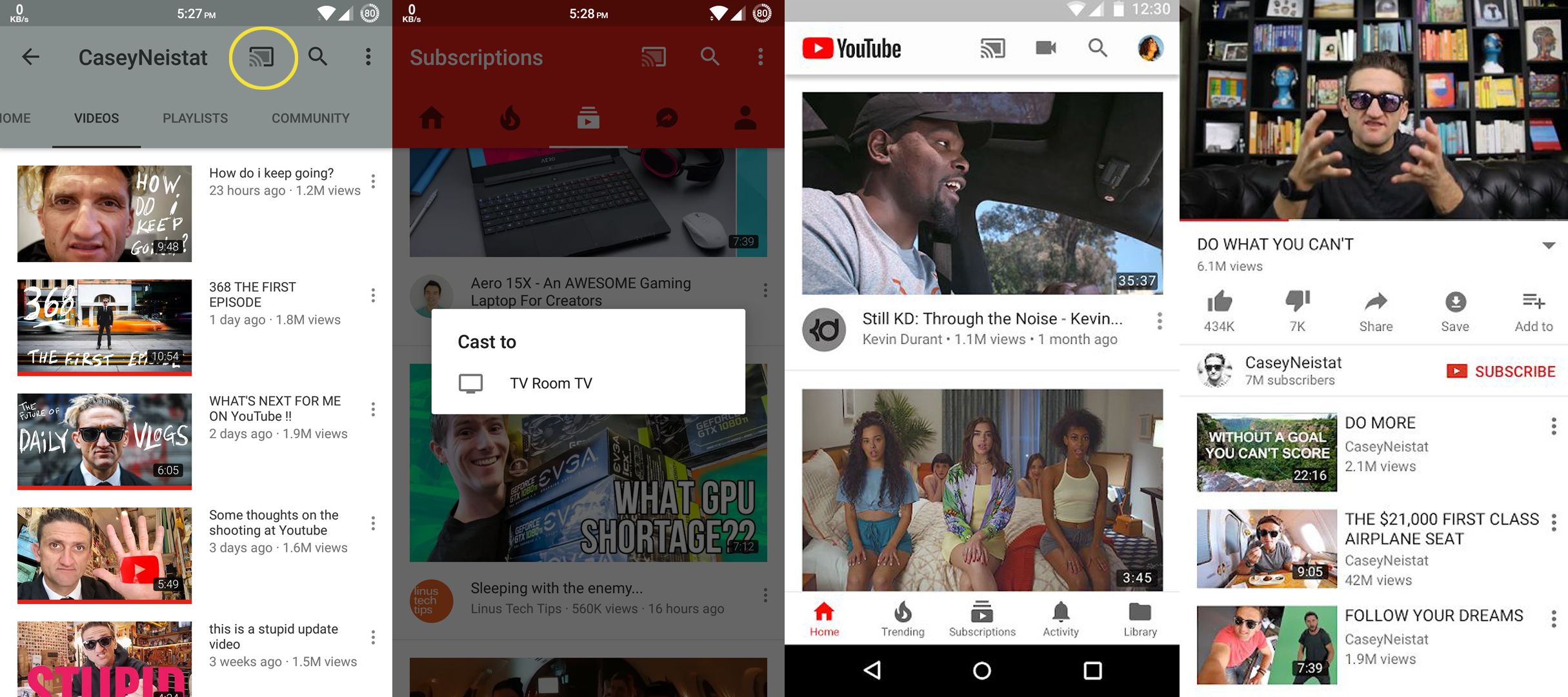 YouTube casting